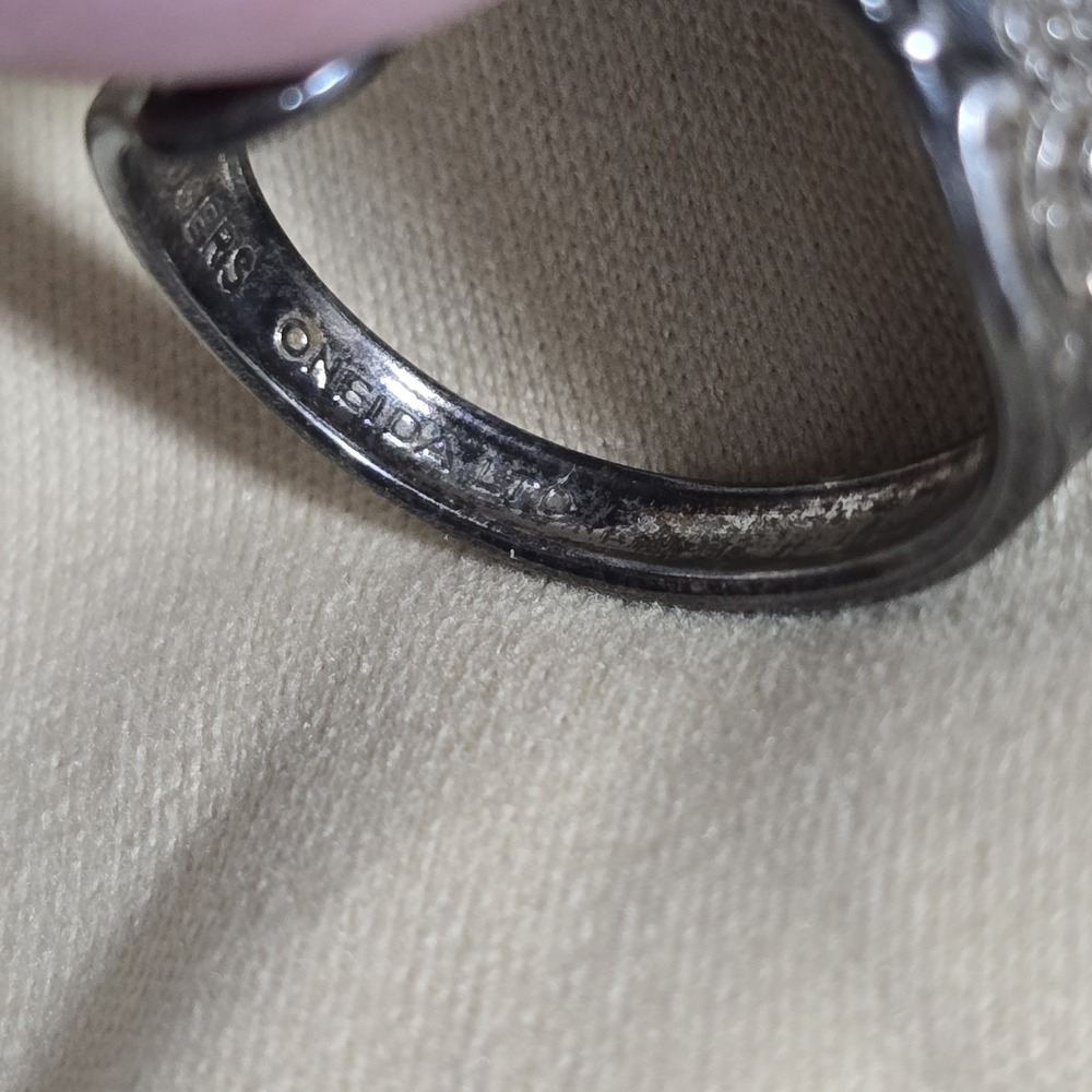 Vintage 1970s Wm A Rogers Oneida Spoon Ring Silverplate Size 6 Rose - Picture 12 of 15